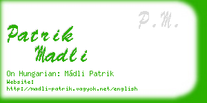 patrik madli business card
